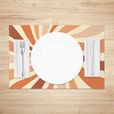 Aperturee - Aperturee Boho Abstract Distorted Sun Rays Set Of 4 Placemats